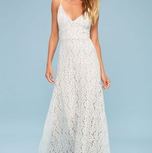 Lulus White Lace Maxi Dress